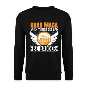 Krav Maga Apparel Israeli Self - Unisex Pullover - Schwarz - Vorne - Alina (178cm) & Michal (187cm)