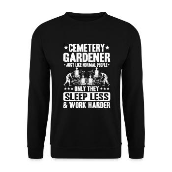 Friedhofsgärtner Friedhof Cemetery Gardener - Unisex Pullover - Schwarz - Vorne - Alina (178cm) & Michal (187cm)