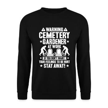 Friedhofsgärtner Friedhof Cemetery Gardener - Unisex Pullover - Schwarz - Vorne - Alina (178cm) & Michal (187cm)
