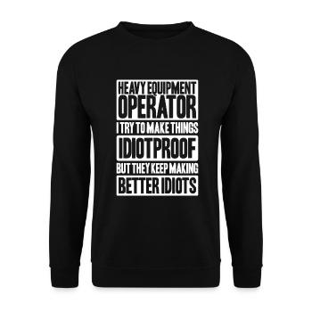 Baggerfahrer Baggerführer Heavy Equipment Operator - Unisex Pullover - Schwarz - Vorne - Alina (178cm) & Michal (187cm)