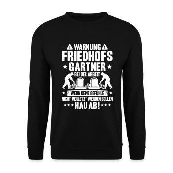 Friedhofsgärtner Friedhof Cemetery Gardener - Unisex Pullover - Schwarz - Vorne - Alina (178cm) & Michal (187cm)