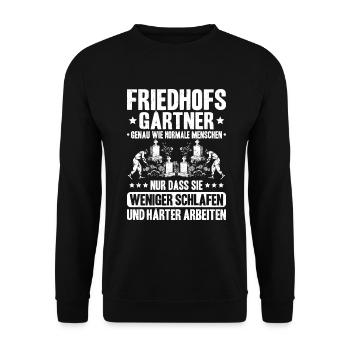 Friedhofsgärtner Friedhof Cemetery Gardener - Unisex Pullover - Schwarz - Vorne - Alina (178cm) & Michal (187cm)