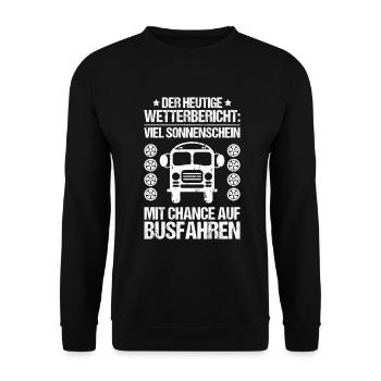 Busfahrer Bus Driver Busman Schulbusfahrer - Unisex Pullover - Schwarz - Vorne - Alina (178cm) & Michal (187cm)