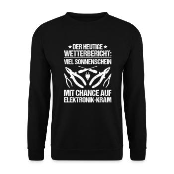 Elektroniker Elektriker Electrician Lineman - Unisex Pullover - Schwarz - Vorne - Alina (178cm) & Michal (187cm)