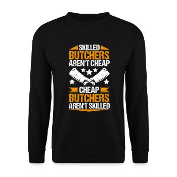 Butcher Butcher Butcher - Unisex Sweatshirt - black - Front - Alina (178cm) & Michal (187cm)