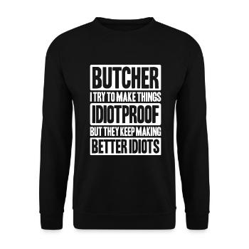 Butcher Butcher Butcher - Unisex Sweatshirt - black - Front - Alina (178cm) & Michal (187cm)