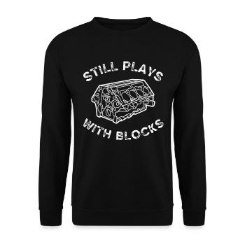 joue toujours avec des blocs de chemise, des chemises d’établi, - Sweat-shirt Unisexe - noir - Devant - Alina (178cm) & Michal (187cm)