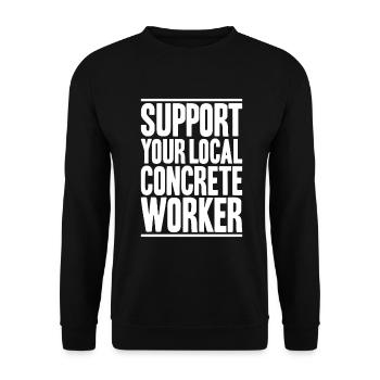 Betonbauer Stahlbetonbauer Concrete Worker - Unisex Pullover - Schwarz - Vorne - Alina (178cm) & Michal (187cm)