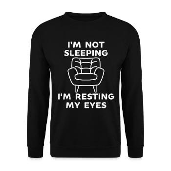 Je ne dors pas, je repose juste mes yeux drôle - Sweat-shirt Unisexe - noir - Devant - Alina (178cm) & Michal (187cm)
