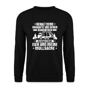 Fachkraft für Kreislauf- und Abfallwirtschaft - Unisex Pullover - Schwarz - Vorne - Alina (178cm) & Michal (187cm)
