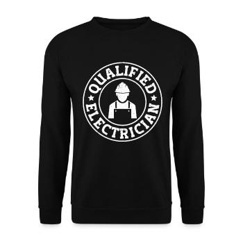 Construction Electrician - Unisex Pullover - Schwarz - Vorne - Alina (178cm) & Michal (187cm)