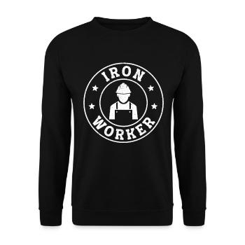 Construction Iron Worker - Unisex Pullover - Schwarz - Vorne - Alina (178cm) & Michal (187cm)