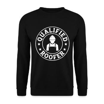 Construction Roofer - Unisex Pullover - Schwarz - Vorne - Alina (178cm) & Michal (187cm)