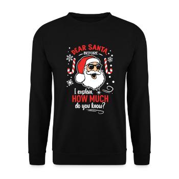 Drôle de Noël Père Noël Enfants et famille - Sweat-shirt Unisexe - noir - Devant - Alina (178cm) & Michal (187cm)