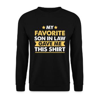 Funny Gag Gifts for Father in Law from Son in Law - Unisex Sweatshirt - black - Front - Alina (178cm) & Michal (187cm)