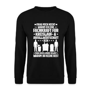 Fachkraft für Kreislauf- und Abfallwirtschaft - Unisex Pullover - Schwarz - Vorne - Alina (178cm) & Michal (187cm)