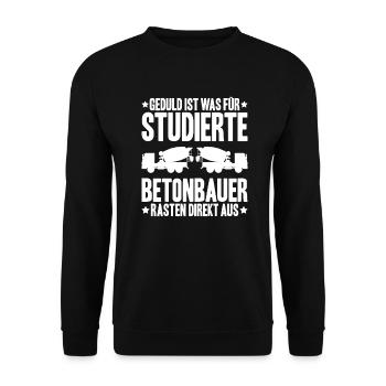 Betonbauer Stahlbetonbauer Concrete Worker - Unisex Pullover - Schwarz - Vorne - Alina (178cm) & Michal (187cm)