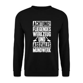Maurer Maurermeister Mauerwerk Bricklayer Mason - Unisex Pullover - Schwarz - Vorne - Alina (178cm) & Michal (187cm)