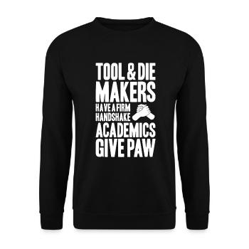 Werkzeugmechaniker Werkzeugmacher Tool & Die Maker - Unisex Pullover - Schwarz - Vorne - Alina (178cm) & Michal (187cm)