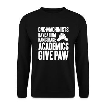 Cutting machine operator Turner Milling cutter CNC machinist - Unisex Sweatshirt - black - Front - Alina (178cm) & Michal (187cm)