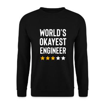 Worlds Okayest Ingénieur Drôle d’anniversaire Noël - Sweat-shirt Unisexe - noir - Devant - Alina (178cm) & Michal (187cm)