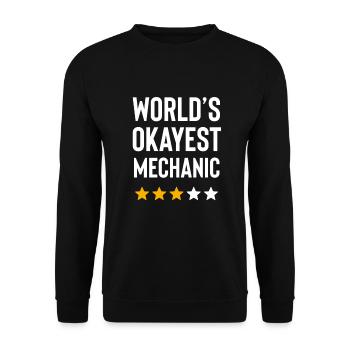 Worlds Okayest Mechanic Car Trcuk Garage Funny - Unisex Sweatshirt - black - Front - Alina (178cm) & Michal (187cm)