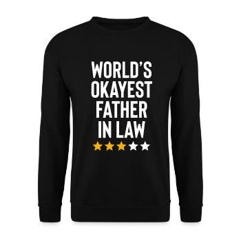 Worlds Okayest Beau-Père Drôle Anniversaire - Sweat-shirt Unisexe - noir - Devant - Alina (178cm) & Michal (187cm)
