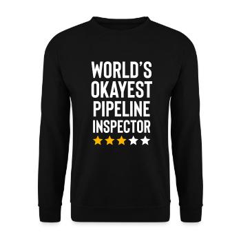 Worlds Okayest Pipeline Inspector Funny Birthday - Unisex Pullover - Schwarz - Vorne - Alina (178cm) & Michal (187cm)