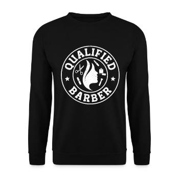 Cosmetology Barber - Unisex Sweatshirt - black - Front - Alina (178cm) & Michal (187cm)