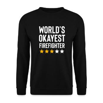 Worlds Okayest pompier pompier drôle - Sweat-shirt Unisexe - noir - Devant - Alina (178cm) & Michal (187cm)