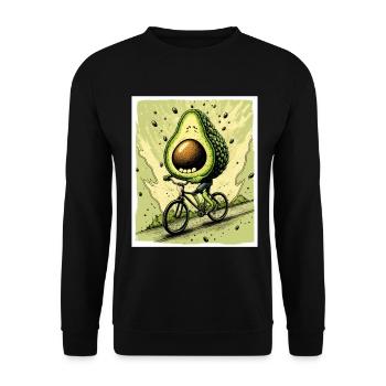 Avocado Bike Bike Abstract Vegetarian Vegan - Unisex Sweatshirt - black - Front - Alina (178cm) & Michal (187cm)