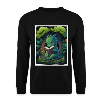 Bücher Buch Drach Fabel Fantasie Saga Lesen - Unisex Pullover - Schwarz - Vorne - Alina (178cm) & Michal (187cm)
