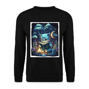Lire les livres Livre Cat Fable Fantasy Saga - Sweat-shirt Unisexe - noir - Devant - Alina (178cm) & Michal (187cm)