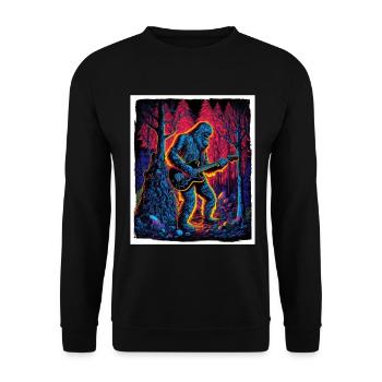 Big Foot Sasquatch Rock Guitare Musique Metal Grunge - Sweat-shirt Unisexe - noir - Devant - Alina (178cm) & Michal (187cm)