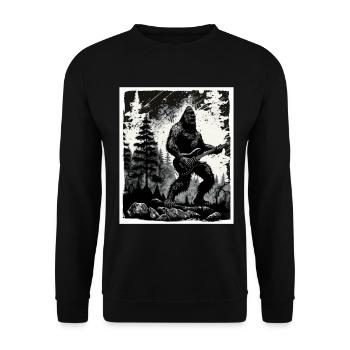 Big Foot Sasquatch Rock Guitare Musique Metal Grunge - Sweat-shirt Unisexe - noir - Devant - Alina (178cm) & Michal (187cm)