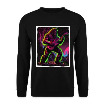 Big Foot Sasquatch Rock Guitare Musique Metal Grunge - Sweat-shirt Unisexe - noir - Devant - Alina (178cm) & Michal (187cm)