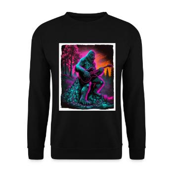 Big Foot Sasquatch Rock Guitare Musique Metal Grunge - Sweat-shirt Unisexe - noir - Devant - Alina (178cm) & Michal (187cm)