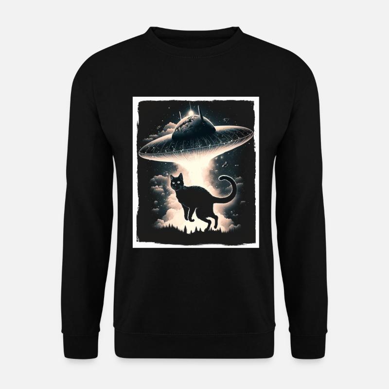Katze Kätzchen Weltall Alien Planet Astronaut - Unisex Pullover - Schwarz