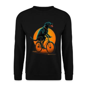 Cute Dog Labrador Bike Rider Driver - Sweat-shirt Unisexe - noir - Devant - Alina (178cm) & Michal (187cm)
