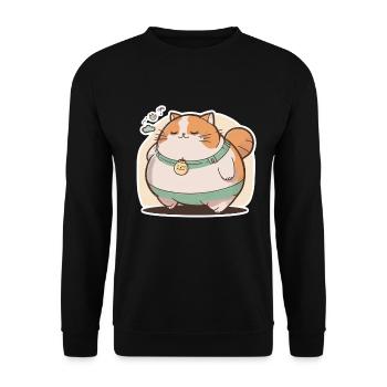 Big Cat Kitten Cute Cat Sleep Tired - Unisex Sweatshirt - black - Front - Alina (178cm) & Michal (187cm)