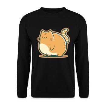 Big Cat Kitten Cute Cat Sleep Tired - Unisex Sweatshirt - black - Front - Alina (178cm) & Michal (187cm)