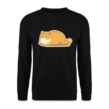 Big Cat Kitten Cute Cat Sleep Tired - Unisex Sweatshirt - black - Front - Alina (178cm) & Michal (187cm)