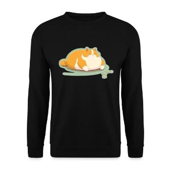 Big Cat Kitten Cute Cat Sleep Tired - Unisex Sweatshirt - black - Front - Alina (178cm) & Michal (187cm)