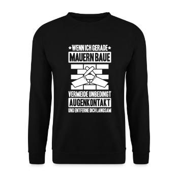 Maurer Maurermeister Mauerwerk Bricklayer Mason - Unisex Pullover - Schwarz - Vorne - Alina (178cm) & Michal (187cm)