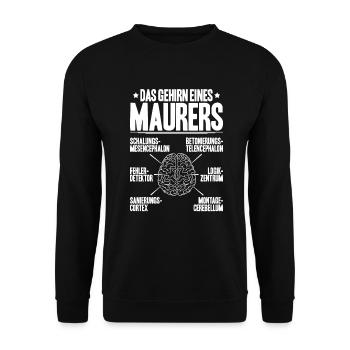 Maurer Maurermeister Mauerwerk Bricklayer Mason - Unisex Pullover - Schwarz - Vorne - Alina (178cm) & Michal (187cm)