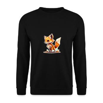 Süßer Fuchs Polygon Geometrisch Tiermotiv - Unisex Pullover - Schwarz - Vorne - Alina (178cm) & Michal (187cm)