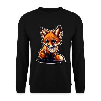 Mignon Fox Baby Cuddle Shirt Chemise Câlin - Sweat-shirt Unisexe - noir - Devant - Alina (178cm) & Michal (187cm)