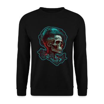 Evil Old Woman Horror Skeleton Demon Bikerin - Unisex Sweatshirt - black - Front - Alina (178cm) & Michal (187cm)
