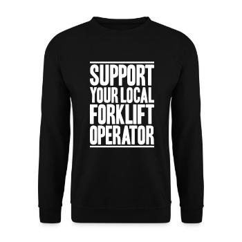 Forklift Driver Forklift Operator - Unisex Sweatshirt - black - Front - Alina (178cm) & Michal (187cm)