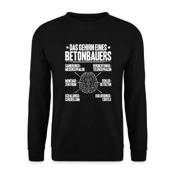 Betonbauer Stahlbetonbauer Concrete Worker - Unisex Pullover - Schwarz - Vorne - Alina (178cm) & Michal (187cm)